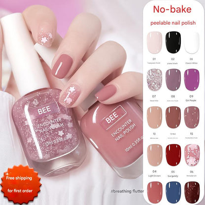 New whitening tearable water-based nail polish odorless no baking quick drying