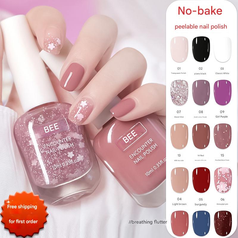 New whitening tearable water-based nail polish odorless no baking quick drying