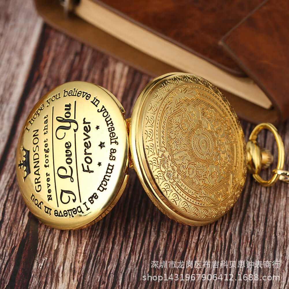 Antique-Style Quartz Pocket Watch with Roman Number – Classic Elegance