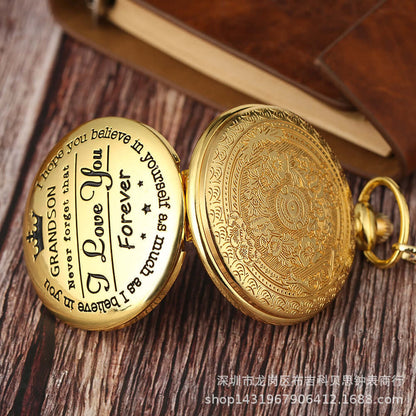 Antique-Style Quartz Pocket Watch with Roman Number – Classic Elegance