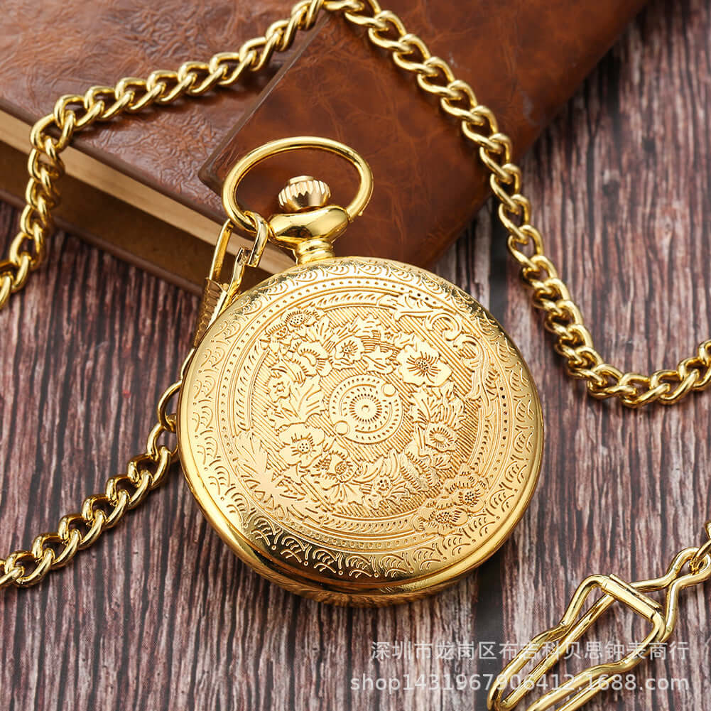 Antique-Style Quartz Pocket Watch with Roman Number – Classic Elegance
