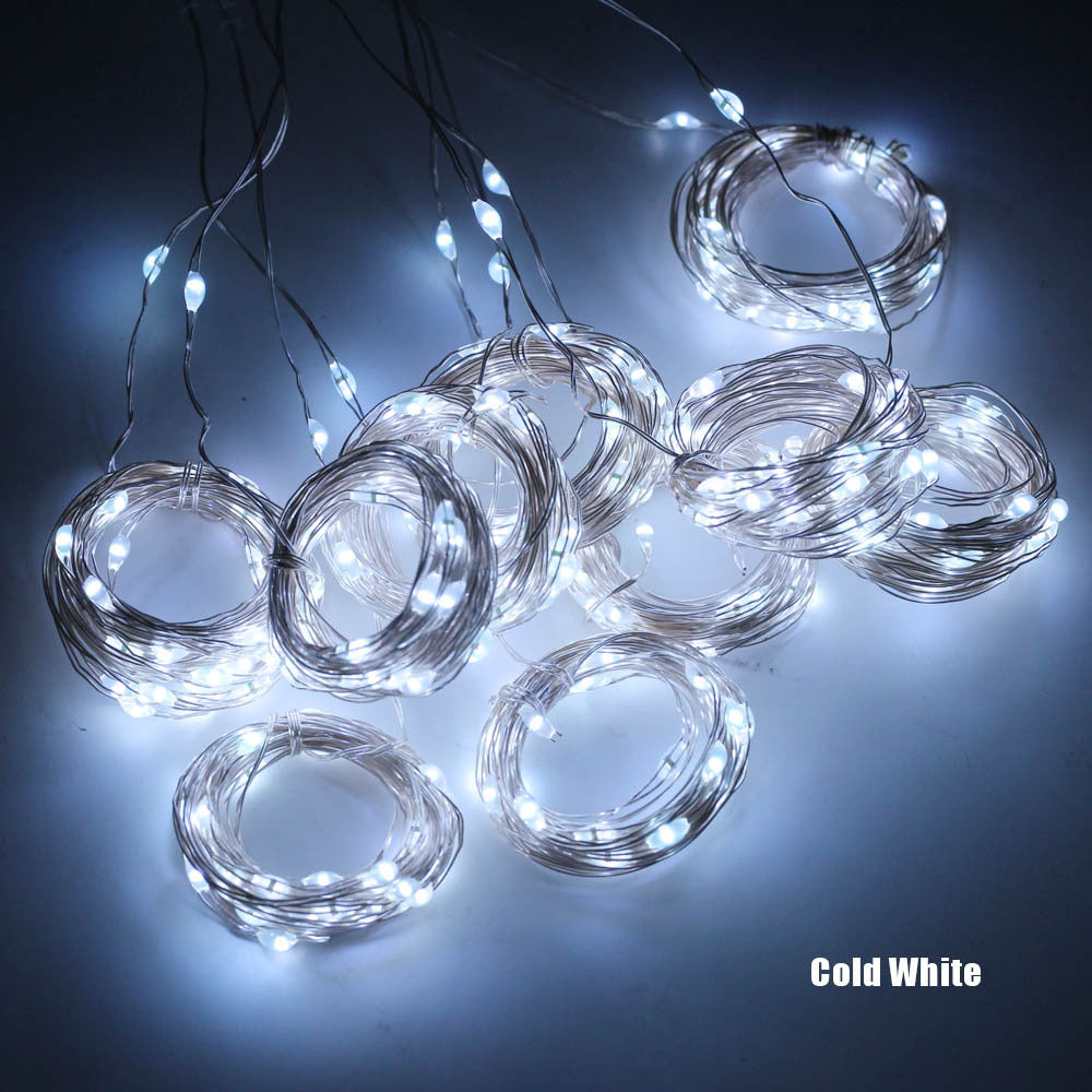 Copper Wire Curtain Light 8-Mode Christmas Decorative Light String Stars Cross-Border Amazon USB Remote Control Hook Icicle Light