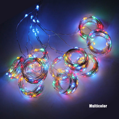 Copper Wire Curtain Light 8-Mode Christmas Decorative Light String Stars Cross-Border Amazon USB Remote Control Hook Icicle Light