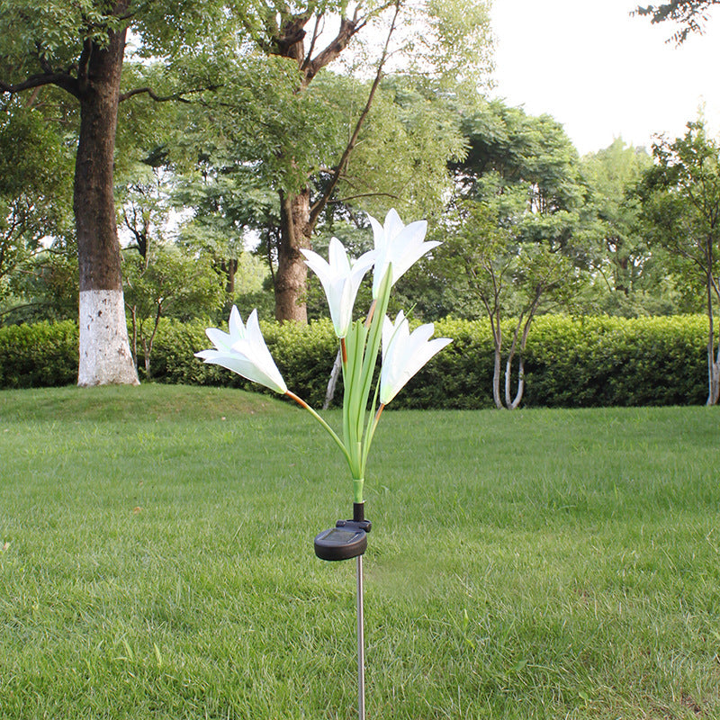 Outdoor Solar Light Waterproof Simulation Lily Light LED Courtyard Decoration Lawn Light Villa Garden Night Light