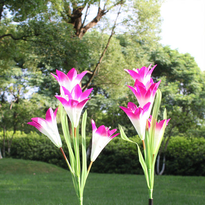 Outdoor Solar Light Waterproof Simulation Lily Light LED Courtyard Decoration Lawn Light Villa Garden Night Light