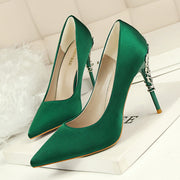 Korean fashion sexy metal with women's stiletto high-heeled wedding shoes