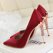 Korean Fashion Sexy Metal with Women's Stiletto High-Heeled Wedding Shoes
