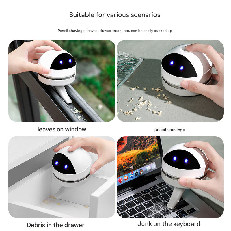 Mini Desktop Vacuum Cleaner - Rechargeable Portable Dust Cleaner