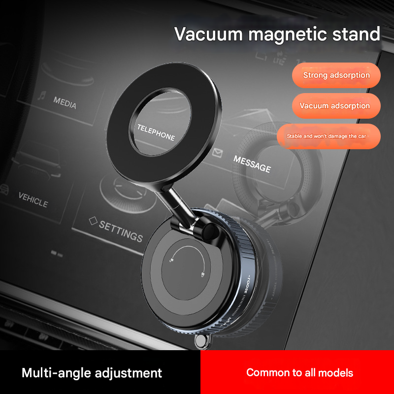 Magnetic Car Phone Holder - 360° Rotating Vacuum Dashboard Mount