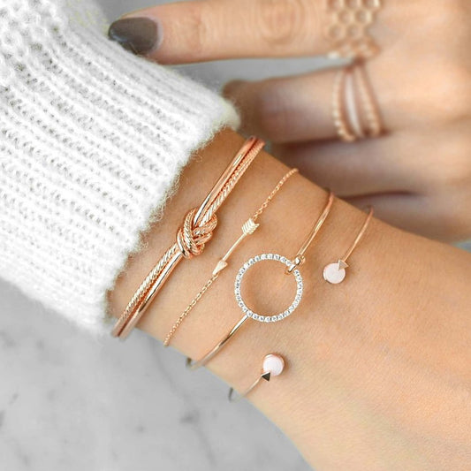 Simple Female Personality Jewelry Four-Piece Suit Bracelet