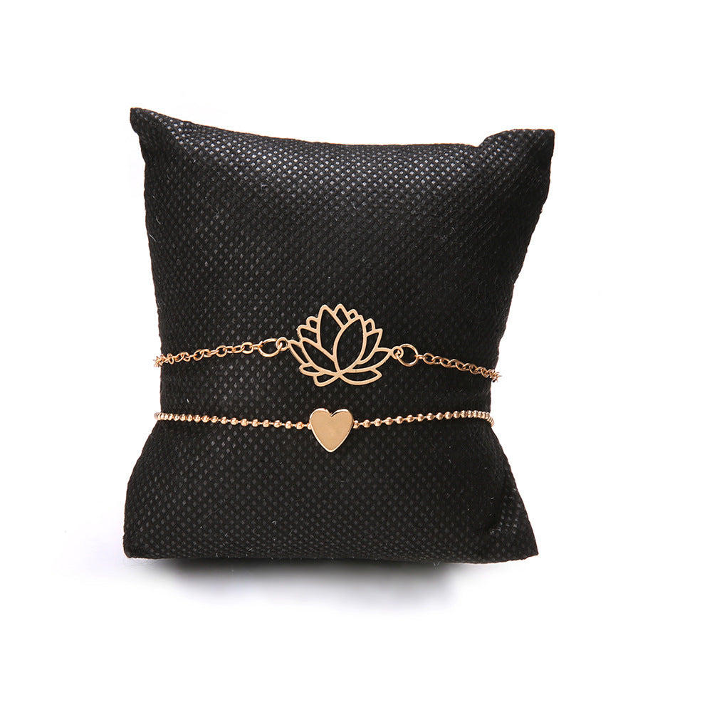 Simple Female Personality Hollow Lotus Bracelets