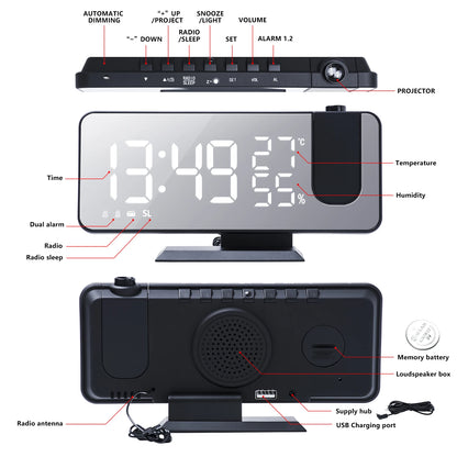 LED screen display temperature and humidity electronic clock