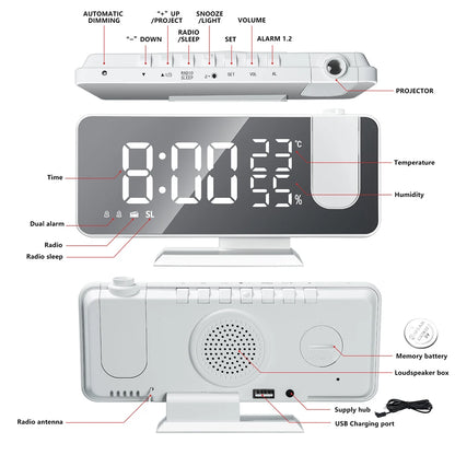LED screen display temperature and humidity electronic clock