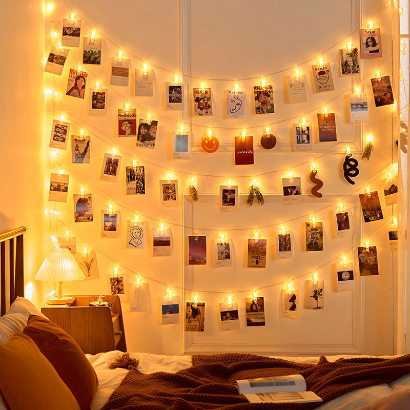 Bedroom Layout Proposal Light String Photo Wall Atmosphere Light
