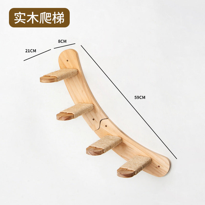 Cat Climbing Frame Wall Type Solid Wood Wall-Mounted Cat Climbing Frame Wall-Mounted Cat Nest Platform