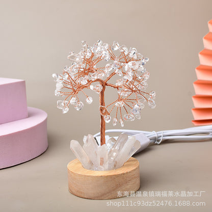 White light night light table lamp fortune tree decorative lamp