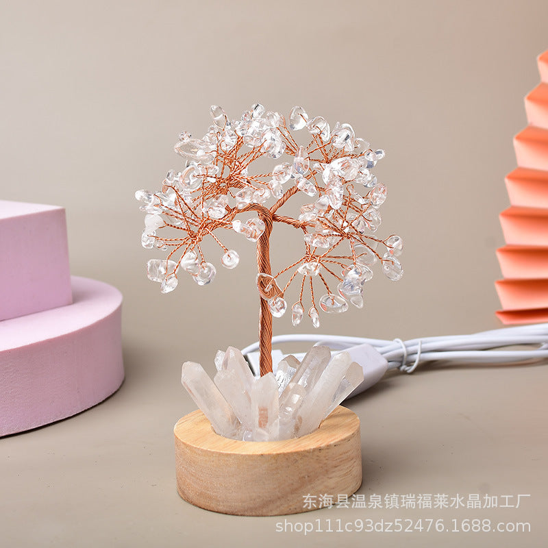 White light night light table lamp fortune tree decorative lamp