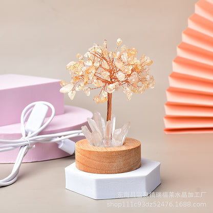 White light night light table lamp fortune tree decorative lamp