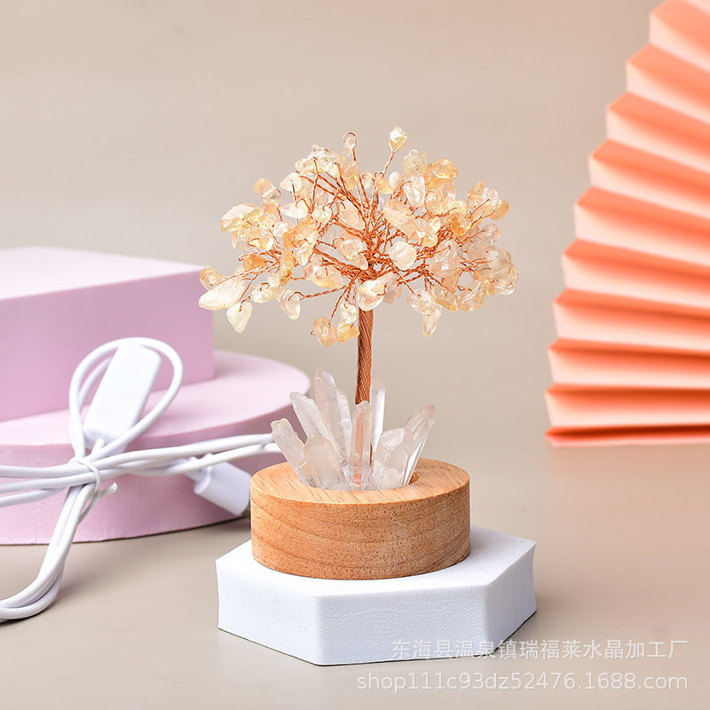 White light night light table lamp fortune tree decorative lamp
