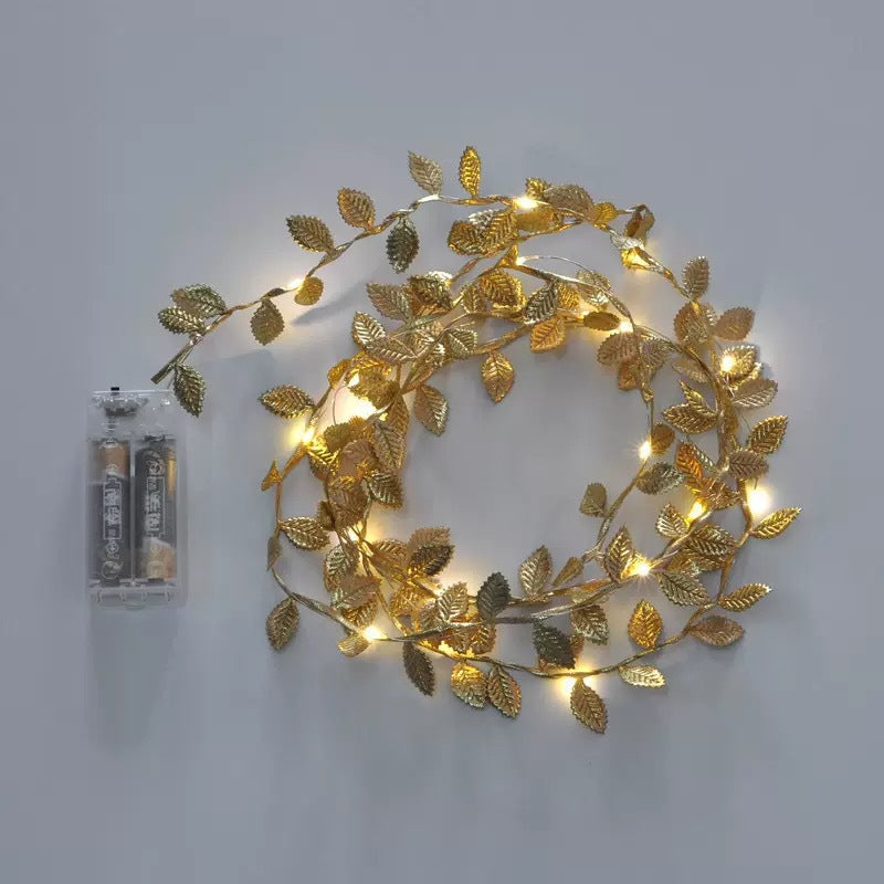 Simulation Gold Leaf Light String Christmas Rattan Light