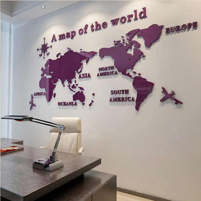 Creative home background wall stickers Acrylic 3d three-dimensional wall stickers Living room TV background M70-map