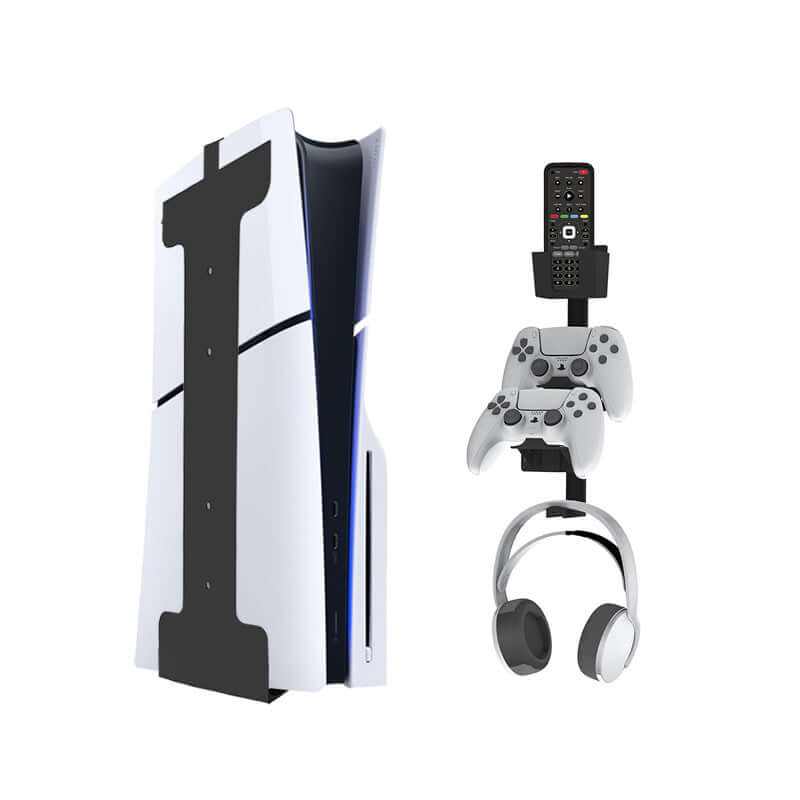 PS5 Wall Mount with Controller & Headset Hanger – Space-Saving........