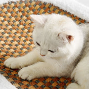 Eco-friendly sisal cat scratching board for indoor cats on wooden floor