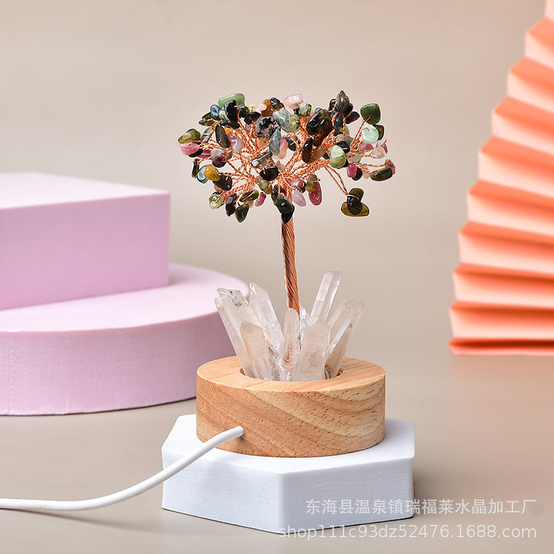 White light night light table lamp fortune tree decorative lamp