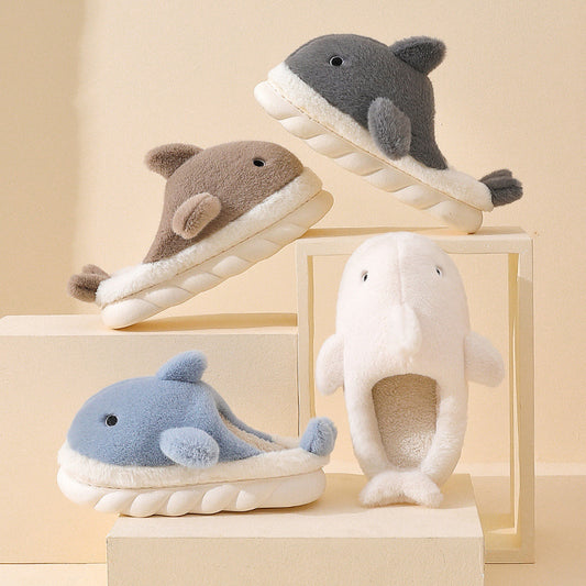 Winter Warm Indoor Men's Whale Shoes