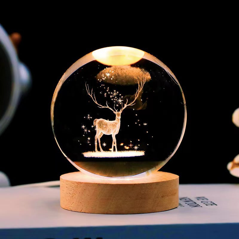 USB luminous moon galaxy crystal ball