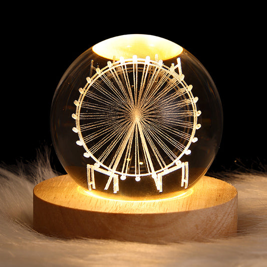 USB luminous moon galaxy crystal ball