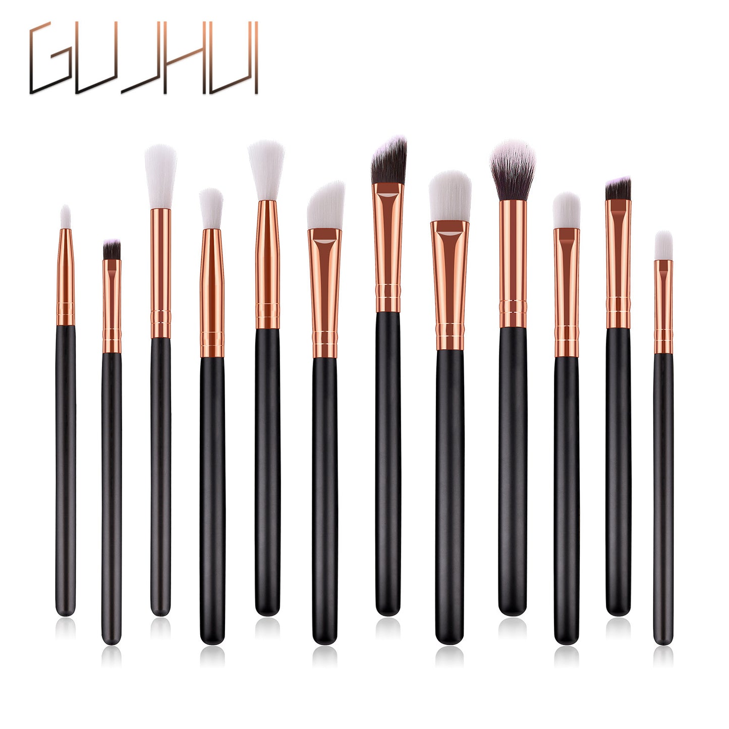 12 Eye Brushes Skin Color Brown Gold Makeup Brush Set Makeup Tools Eye Shadow Brush