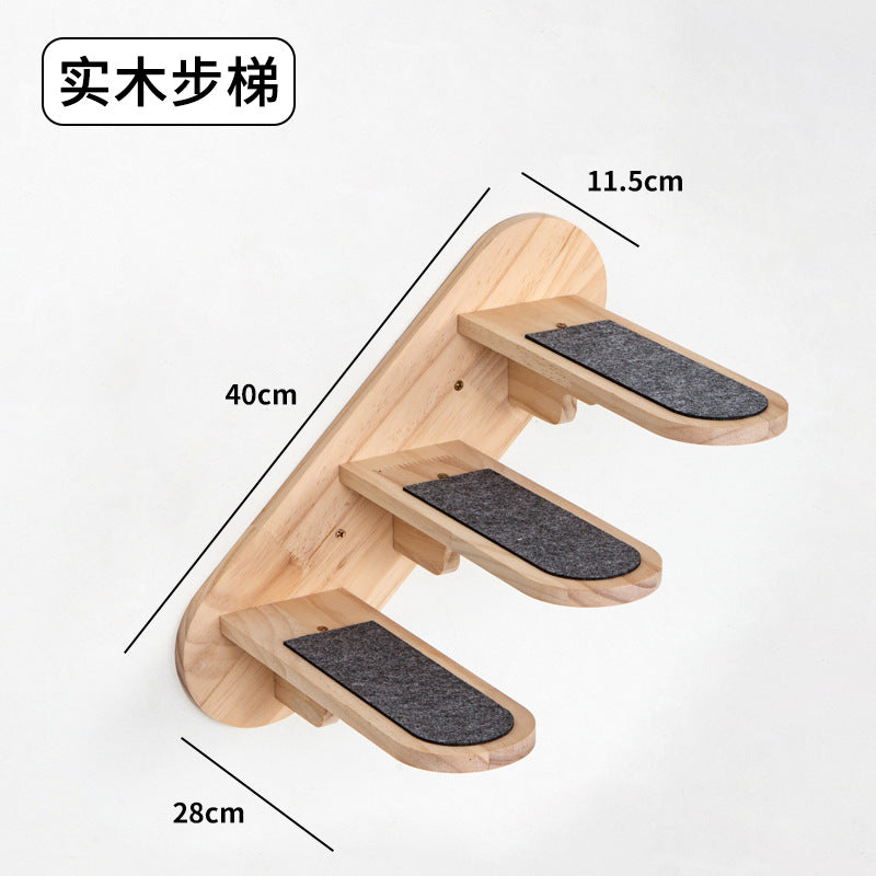 Cat Climbing Frame Wall Type Solid Wood Wall-Mounted Cat Climbing Frame Wall-Mounted Cat Nest Platform