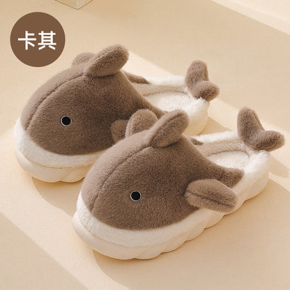 Winter Warm Indoor Men's Whale Shoes