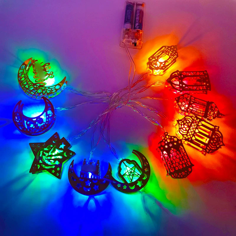 Golden Light String LED Iron Moon Star Decorative Light
