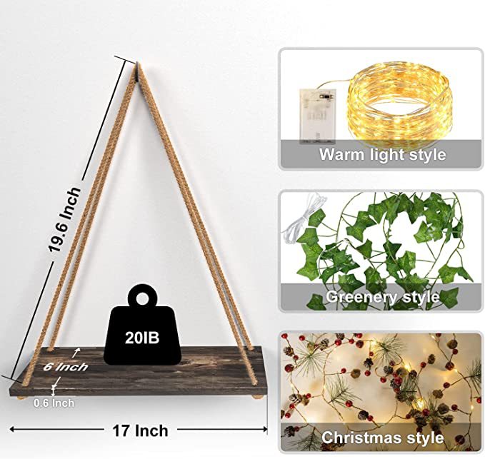 Artificial Ivy LED Strip Wall Mount Hanging Plant