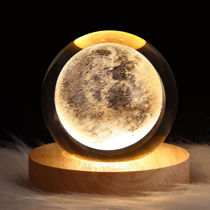 USB luminous moon galaxy crystal ball