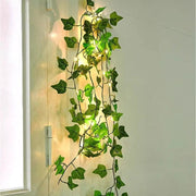 leaf light string decoration simulation green plant garden fence home layout lantern