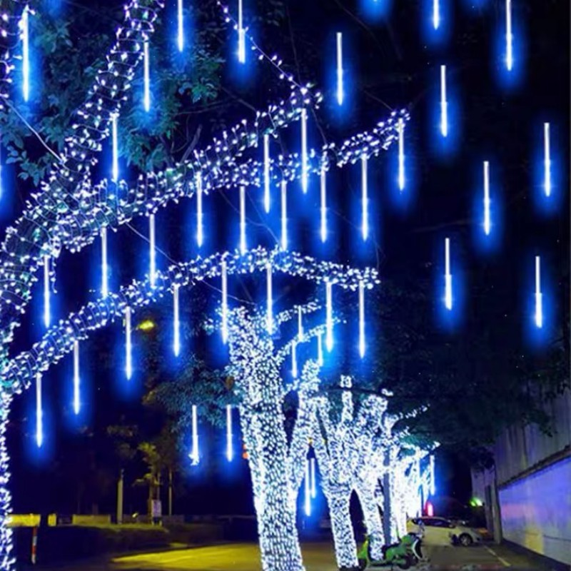 Meteor Shower LED Light String Meteor Light Solar Tree Light Hanging Tree Decorative Light Waterproof Colorful String Light