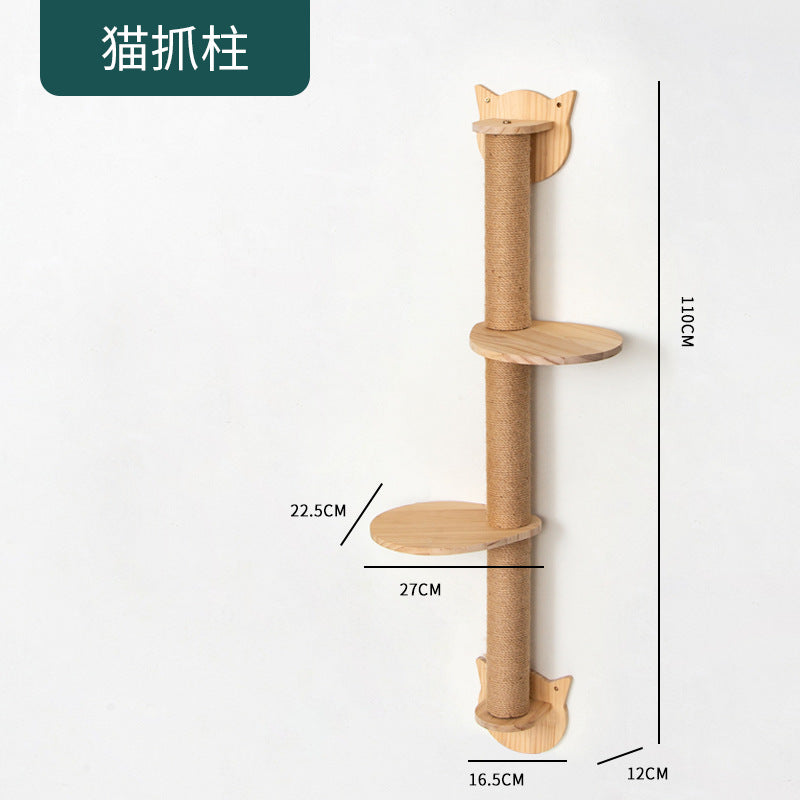 Cat Climbing Frame Wall Type Solid Wood Wall-Mounted Cat Climbing Frame Wall-Mounted Cat Nest Platform
