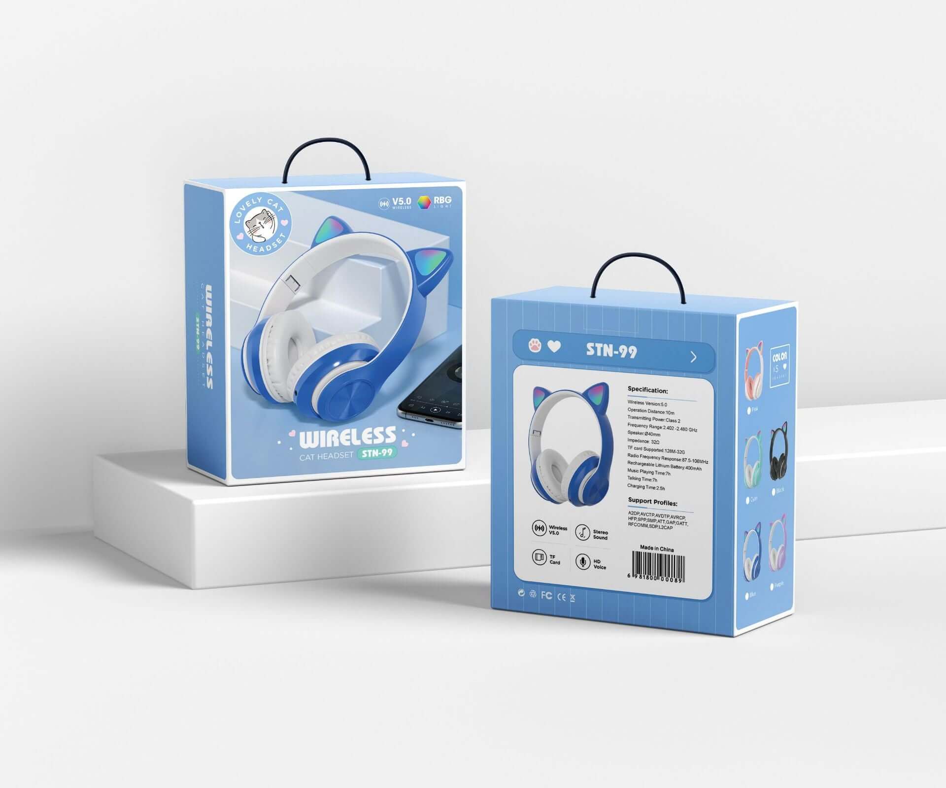 Wireless Cat Ear Gaming Headset – LED Bluetooth Headphones