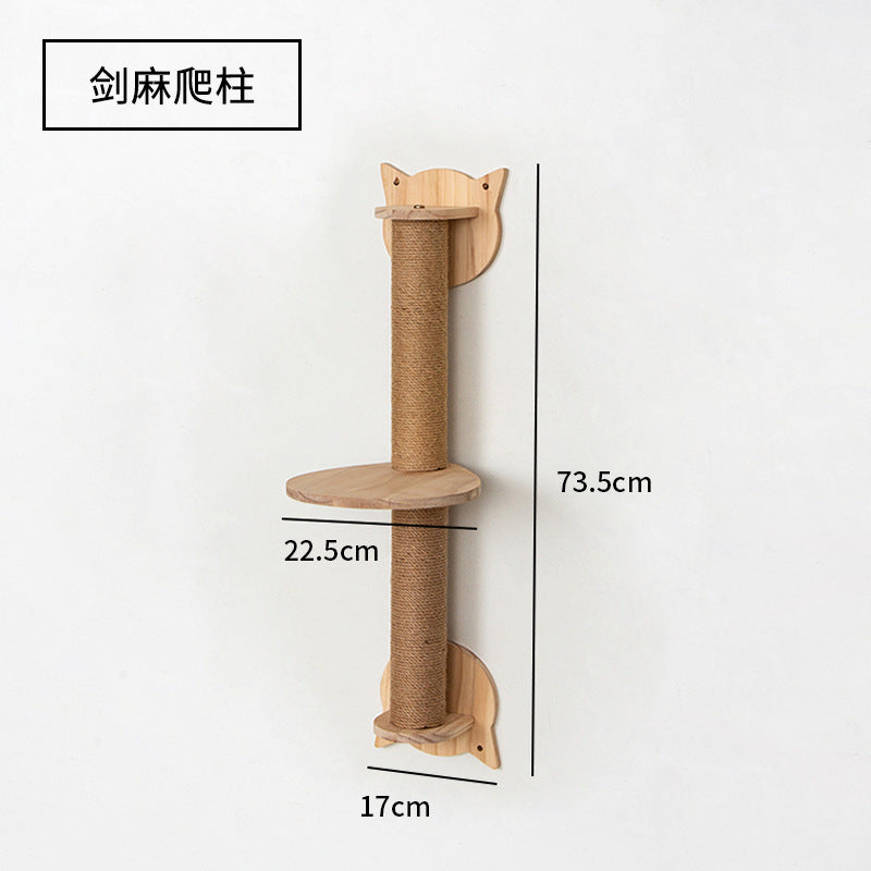 Cat Climbing Frame Wall Type Solid Wood Wall-Mounted Cat Climbing Frame Wall-Mounted Cat Nest Platform