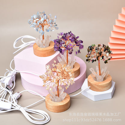 White light night light table lamp fortune tree decorative lamp