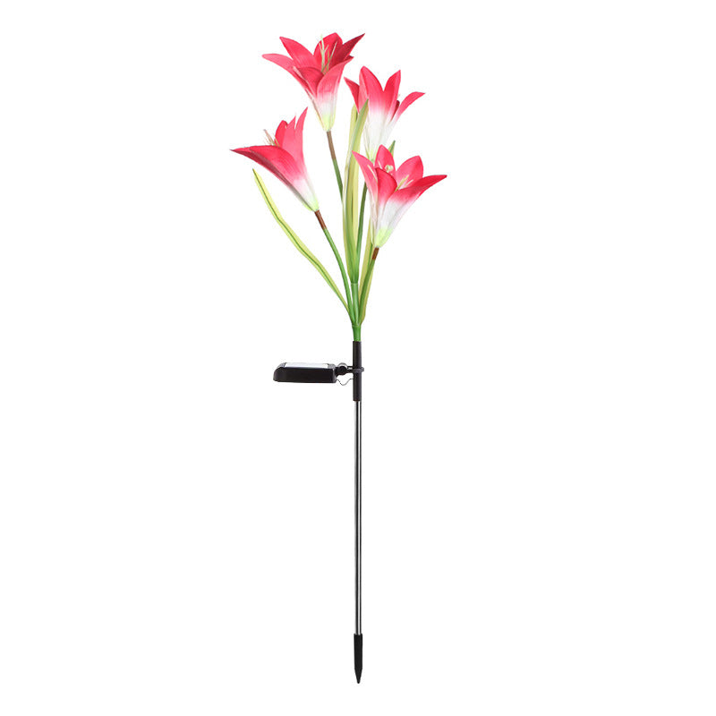 Outdoor Solar Light Waterproof Simulation Lily Light LED Courtyard Decoration Lawn Light Villa Garden Night Light