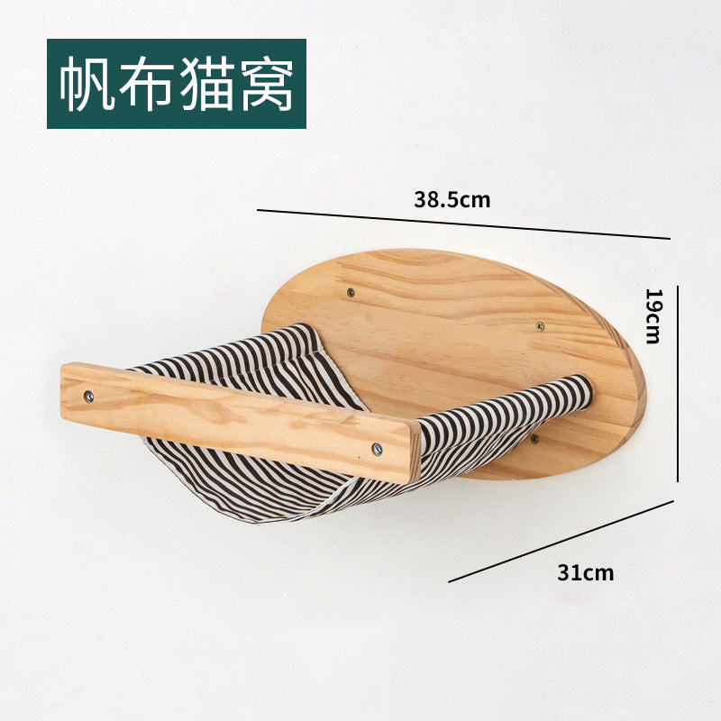 Cat Climbing Frame Wall Type Solid Wood Wall-Mounted Cat Climbing Frame Wall-Mounted Cat Nest Platform