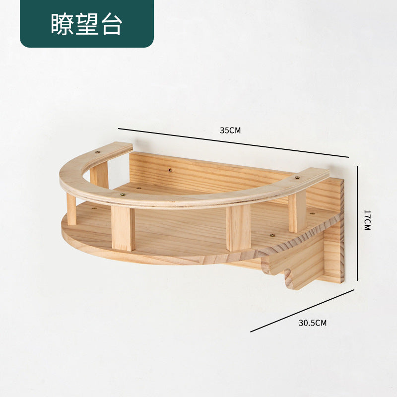 Cat Climbing Frame Wall Type Solid Wood Wall-Mounted Cat Climbing Frame Wall-Mounted Cat Nest Platform