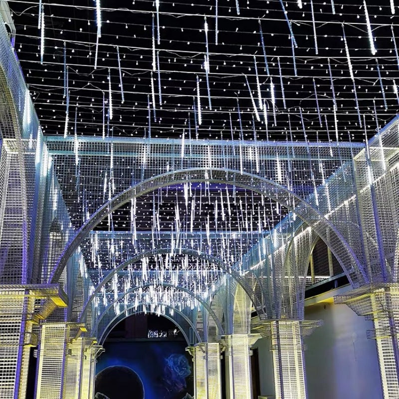 Meteor Shower LED Light String Meteor Light Solar Tree Light Hanging Tree Decorative Light Waterproof Colorful String Light