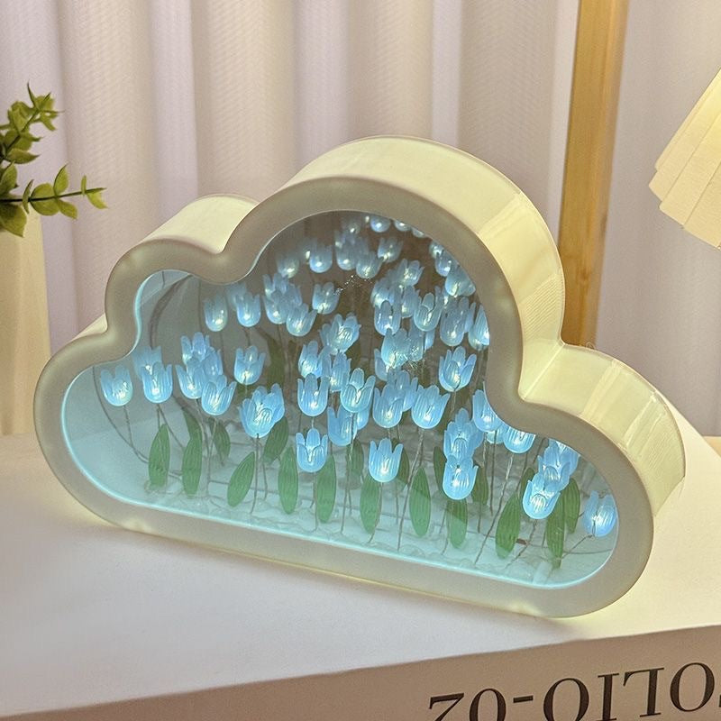 Cloud Tulip Night Light DIY Handmade Mirror Flower