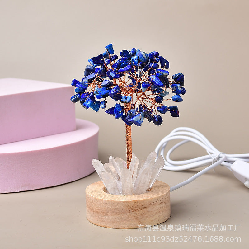 White light night light table lamp fortune tree decorative lamp