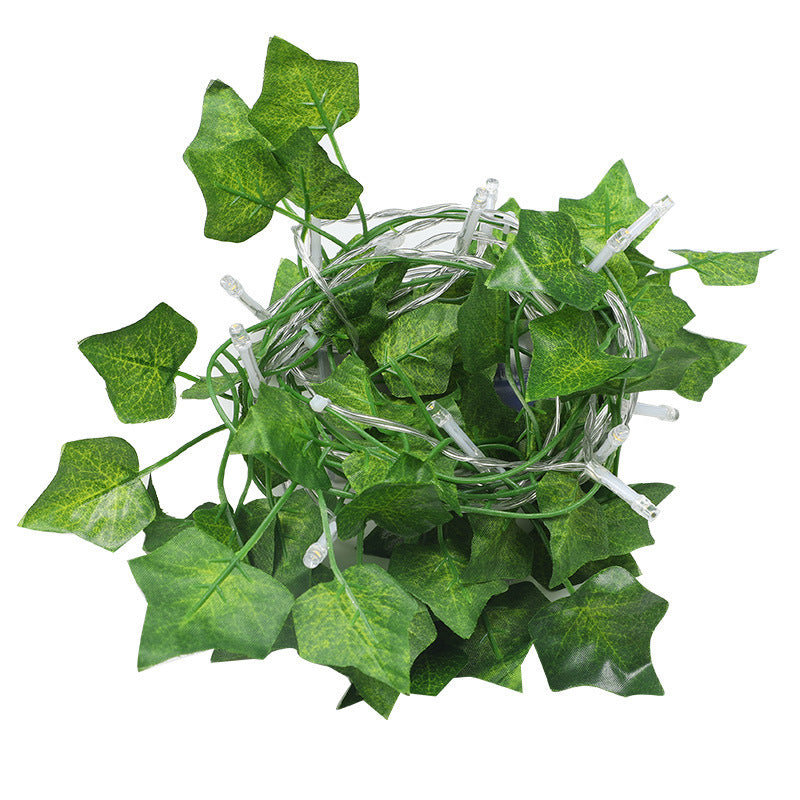 leaf light string decoration simulation green plant garden fence home layout lantern